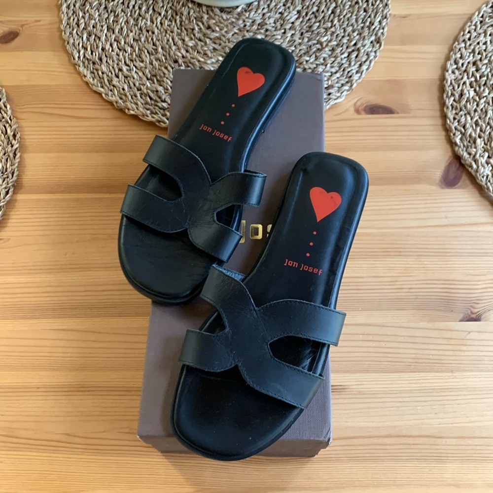 Jon Josef black leather sandals